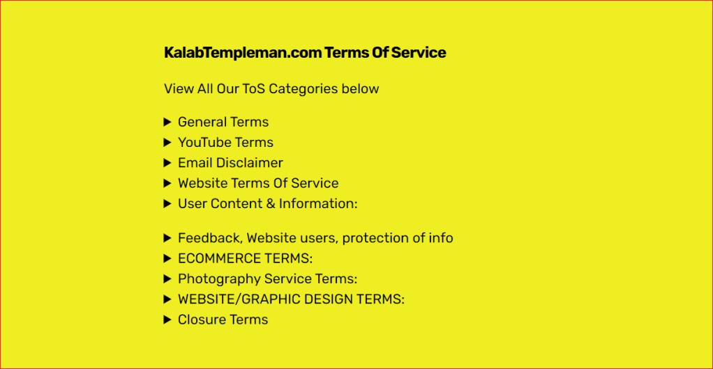 Website Update: New ToS Page&nbsp;Layout